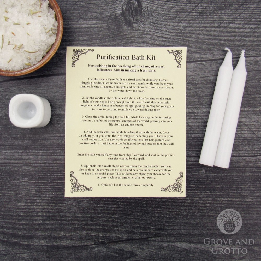 Purification Bath Ritual Spell Kit with Instructions - Cleansing Magic NEW