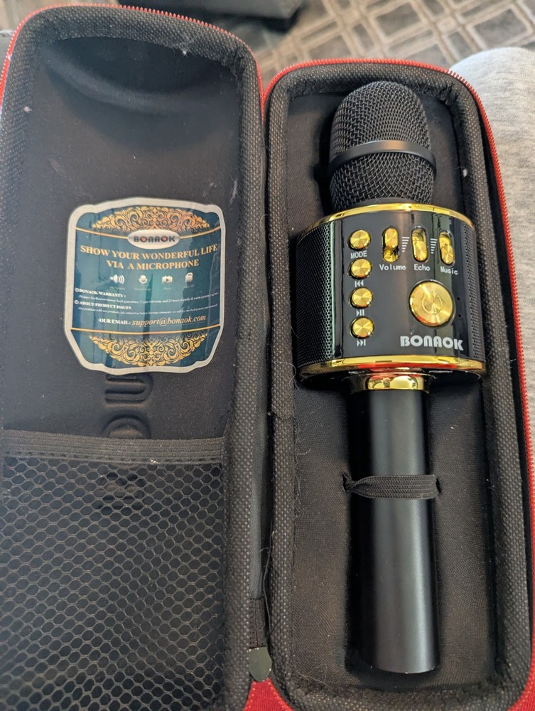 bonaok wireless bluetooth karaoke microphone