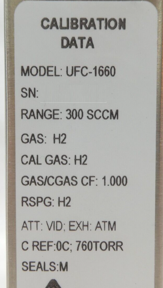 UNIT Instruments UFC-1660 Mass Flow Controller MFC 300 SCCM H2 OEM Refurbished