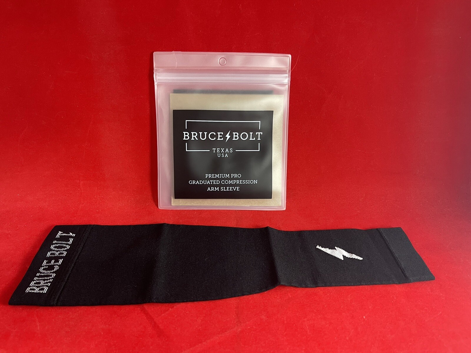 Bruce Bolt- BLACK- Baseball Arm Sleeve-Size: Adult  (SM/MD) Older 2022 Version⚡️