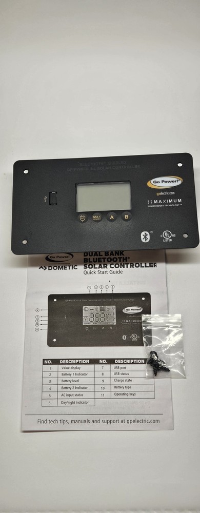 Go Power! PWM Solar Controller, GP-PWM-30-UL, Bluetooth Connectivity