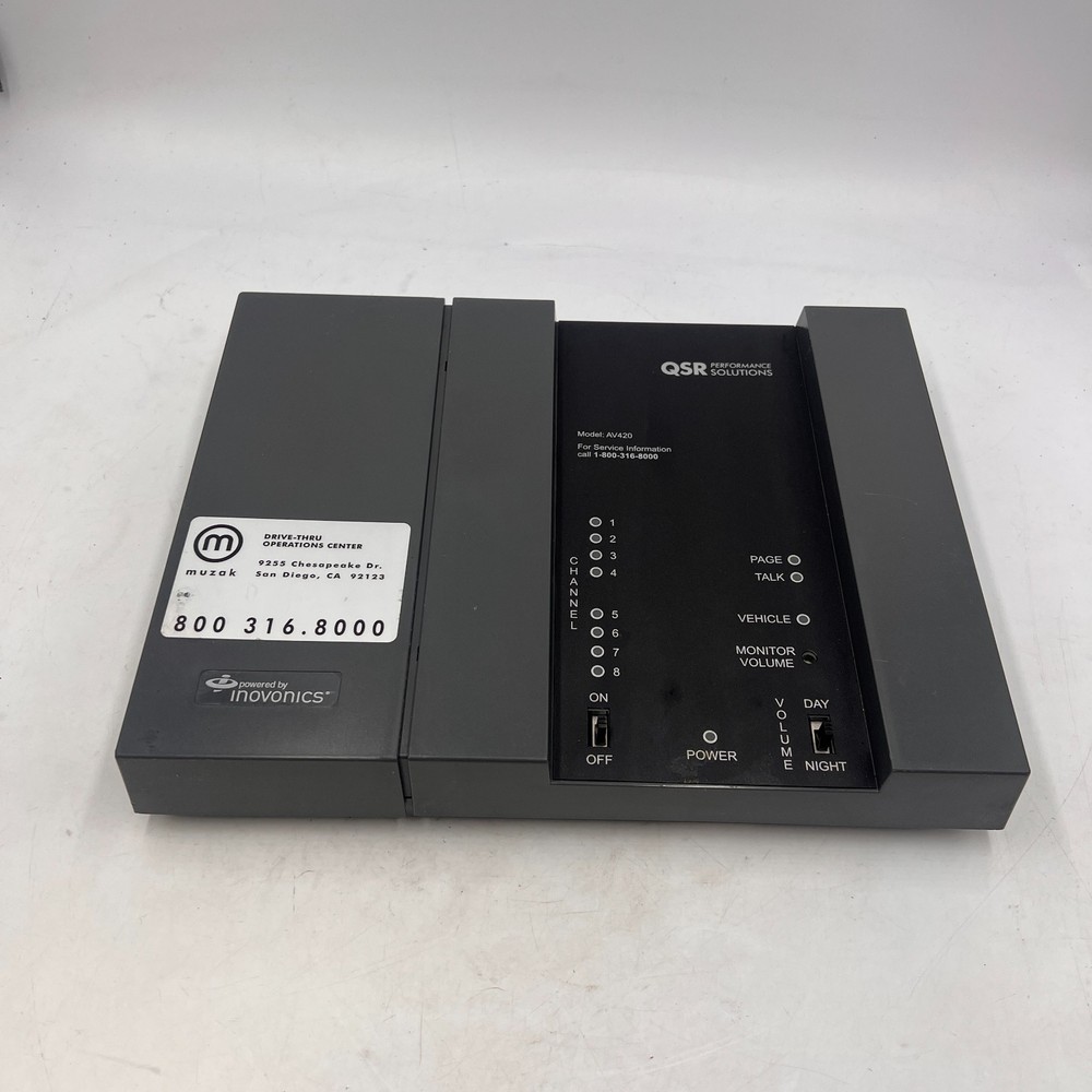 QSR / Inovonics AV420 Drive-Thru Intercom Base Station Controller
