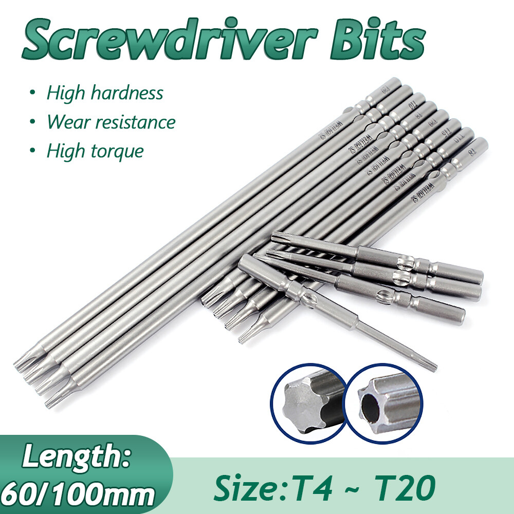 5x 5mm Round Shank Torx Star Head Screwdriver Bits High Torque Insert Driver