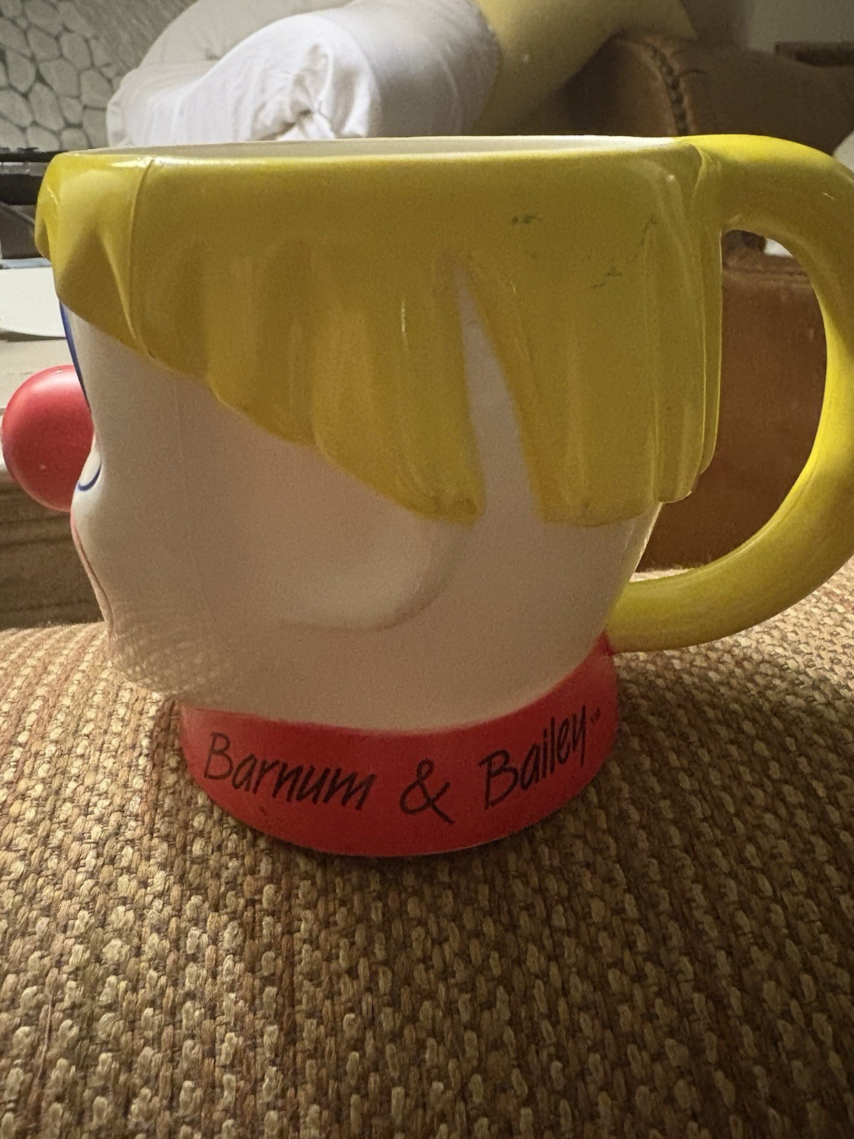 Ringling Bros Barnum & Bailey Circus Blonde Haired Clown Plastic Cup Mug