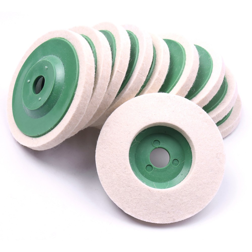 US 10PCS 4" 100mm M16 Soft Wool Buffer Pad Grinder Polishing Buffing Wheel