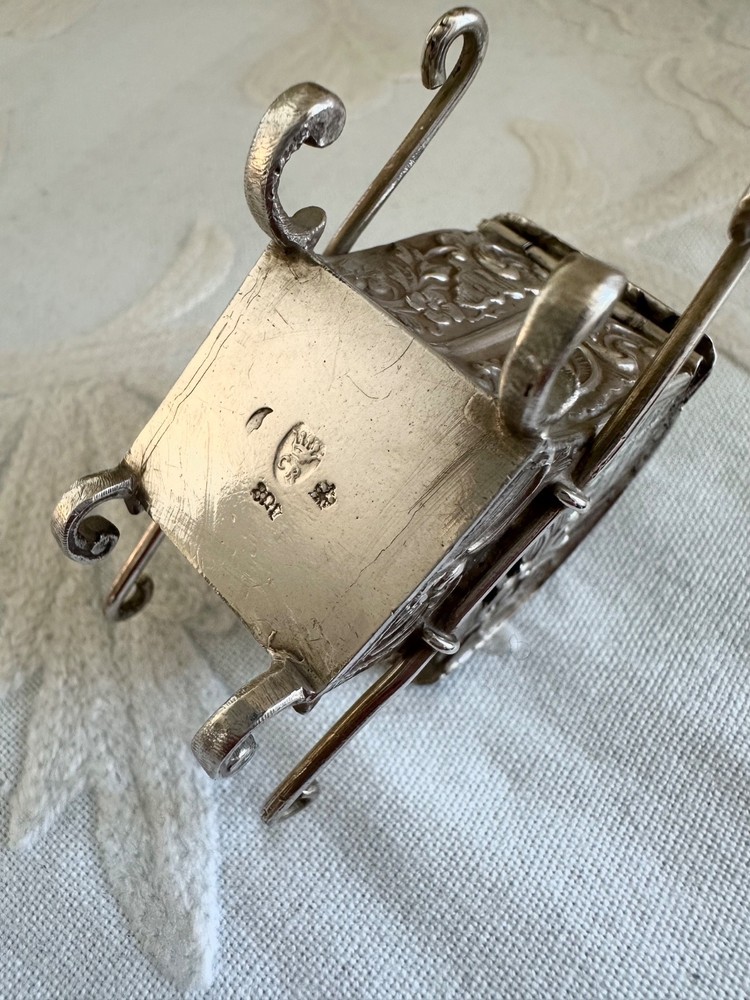 Vintage Silver Palanquin Curio Box