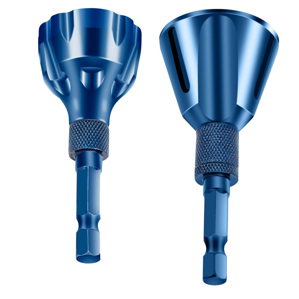 2PCS Blue Drill Bit Deburring External Chamfer Tool 1/4'' Hex Shank Remove Burr