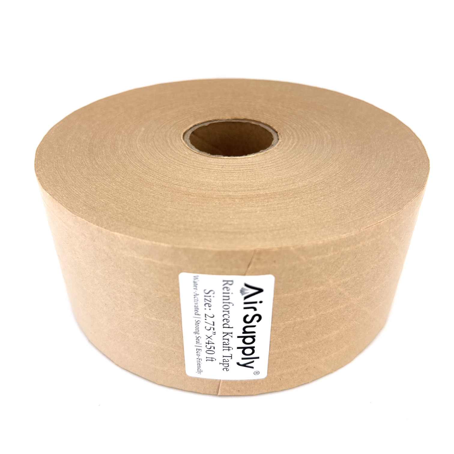 Reinforced Water Activated Kraft Carton Sealing Gummed Tape 2.75" x 450 ft Tan