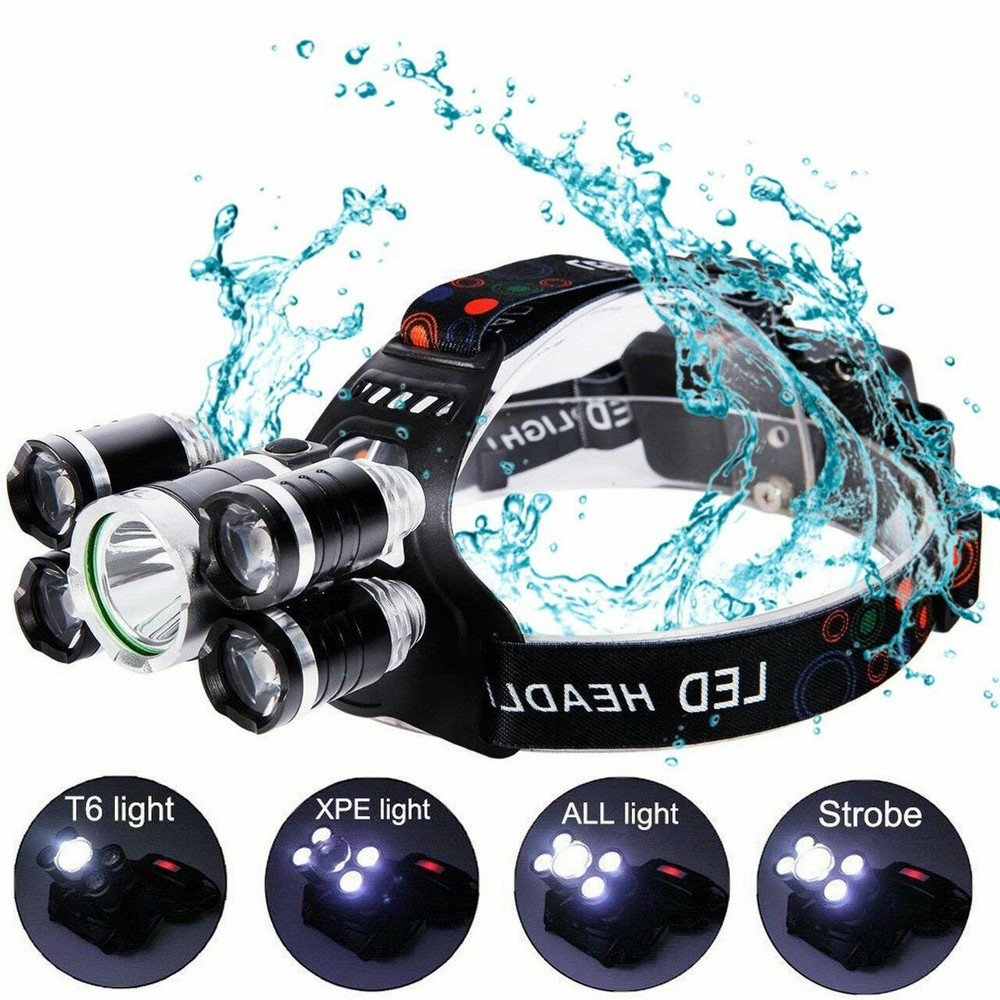 Super-bright 5X XM-L ED Headlamp Headlight Flashlight Head Torch