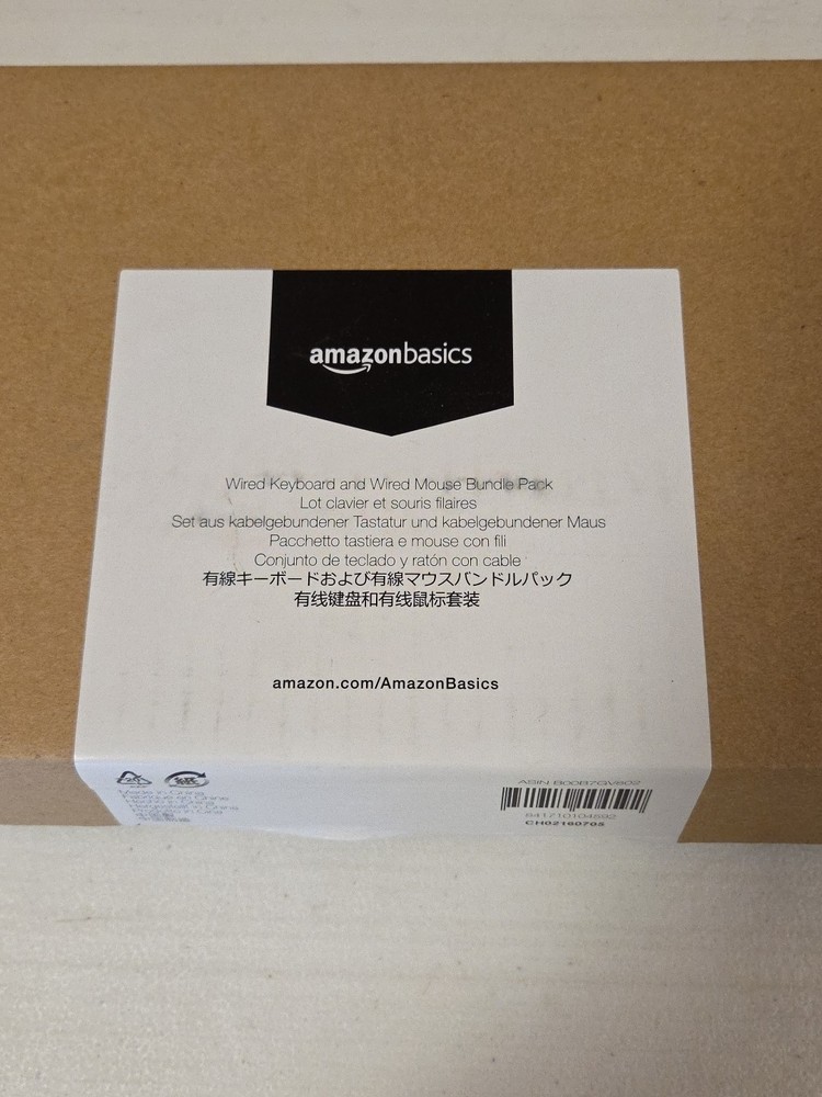 Amazon Basic Wired Keyboard and Mouse Combo New in Box