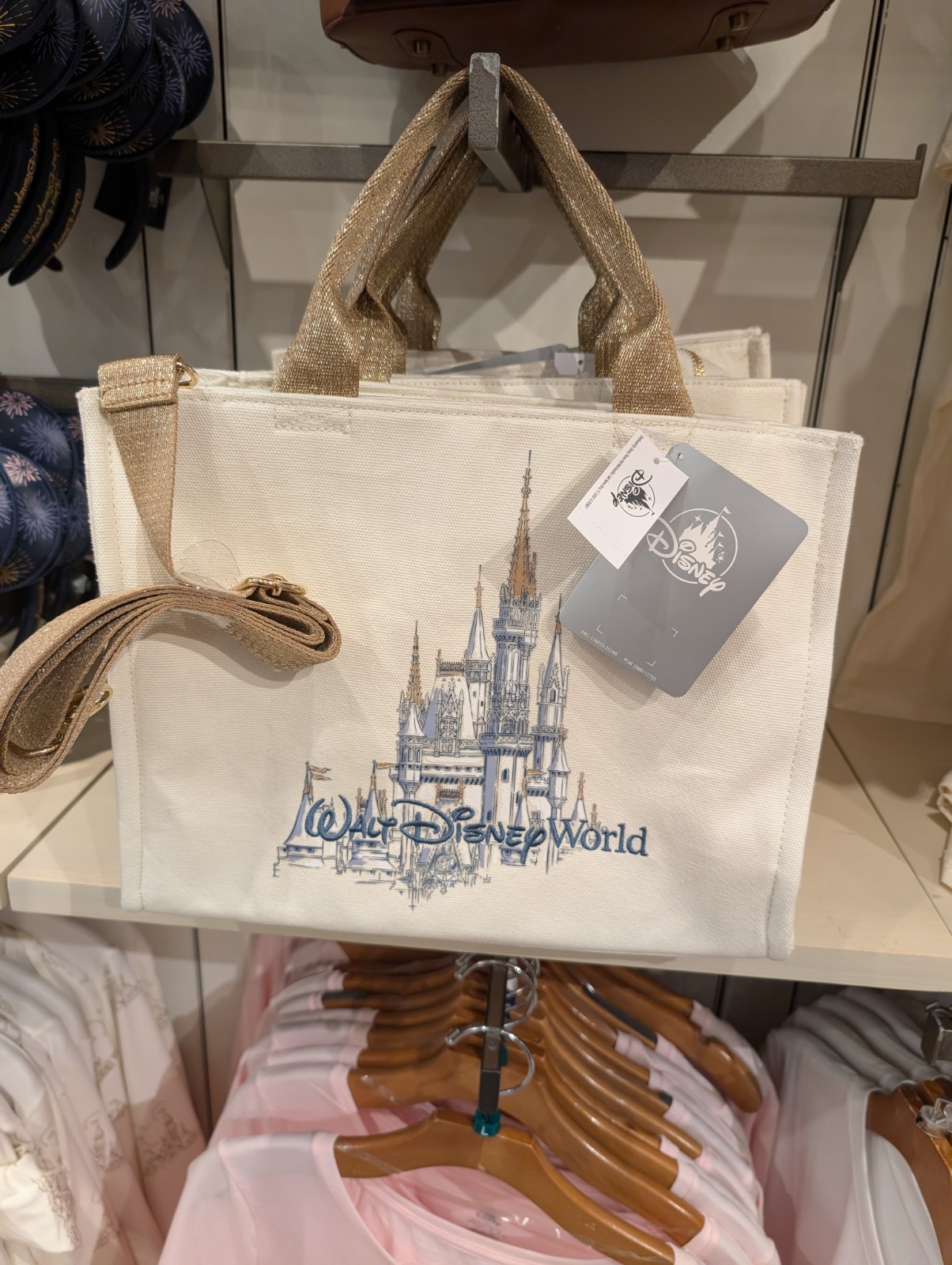 NEW WDW Disney Parks 2026 Cinderella Castle Canvas Purse Tote Shoulder Bag