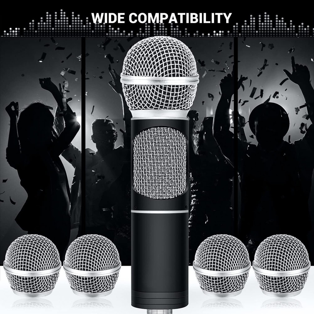 4PCS Microphone Head Replace, Grille Mic Replacement Ball Head, Microphone Gr...