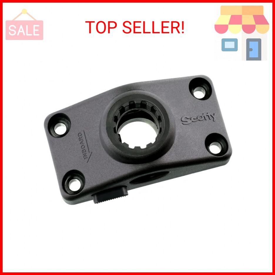 Scotty #241L-BK Locking Side Deck Mounting Bracket, Black, Small
