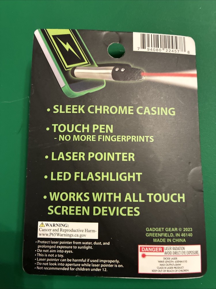 Gadget Gear LED Laser Pointer, Stylus, LED Light Touch Pen