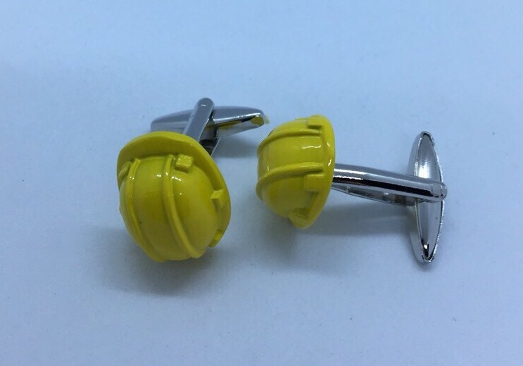 Yellow Halmet Design Cufflinks
