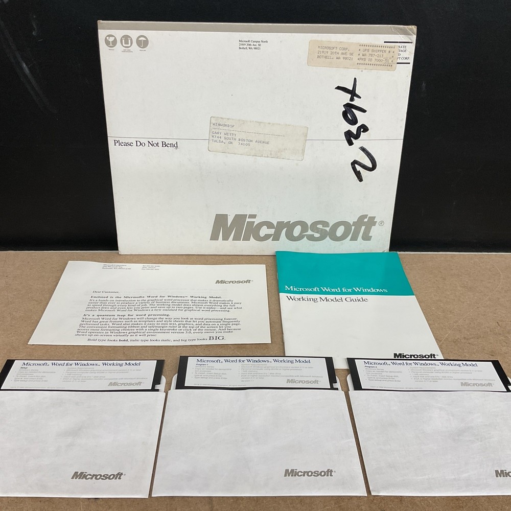 Microsoft Word Version 1.1 For Windows 5.25 Inch Floppy Vintage Computing