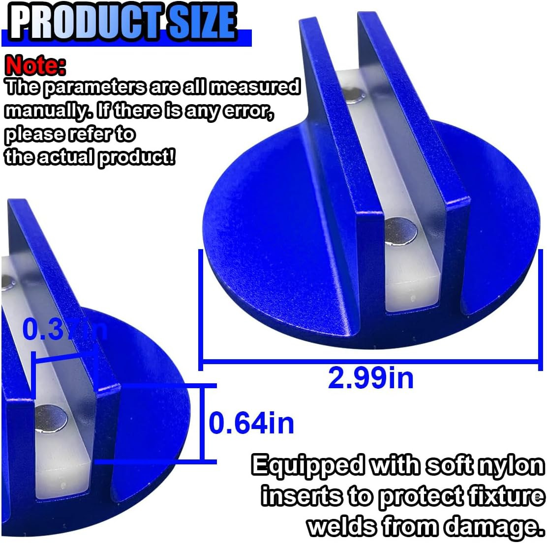 Universal Magnetic Jack Pad, Aluminum 0.37" Width Slotted Puck Pinch Weld Frame