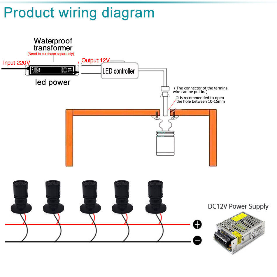 1W mini Spotlight Star Lamp DC12V Surface Mounted led Downlight 30 Angle