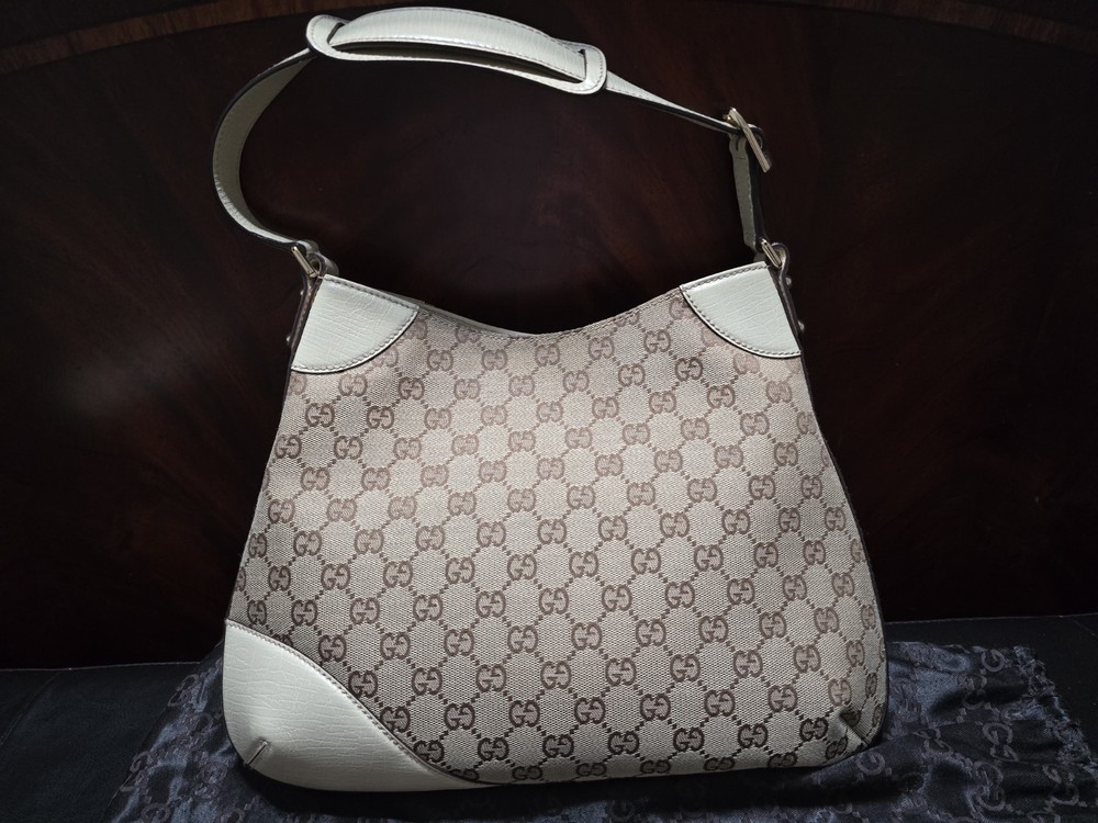 Gucci GG Pattern Shoulder Bag with Horsebit Accent