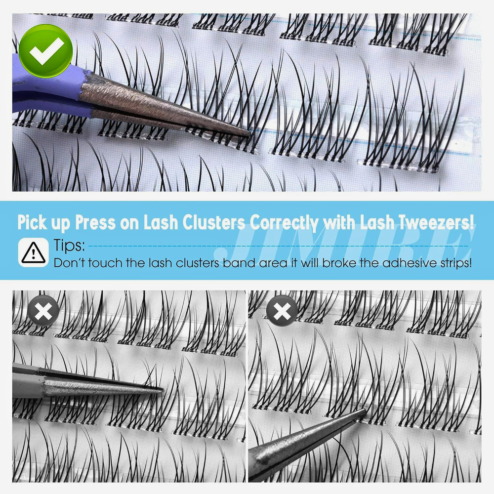 Self-Adhesive Wispy Lash Clusters - No Glue, Reusable, Easy Application