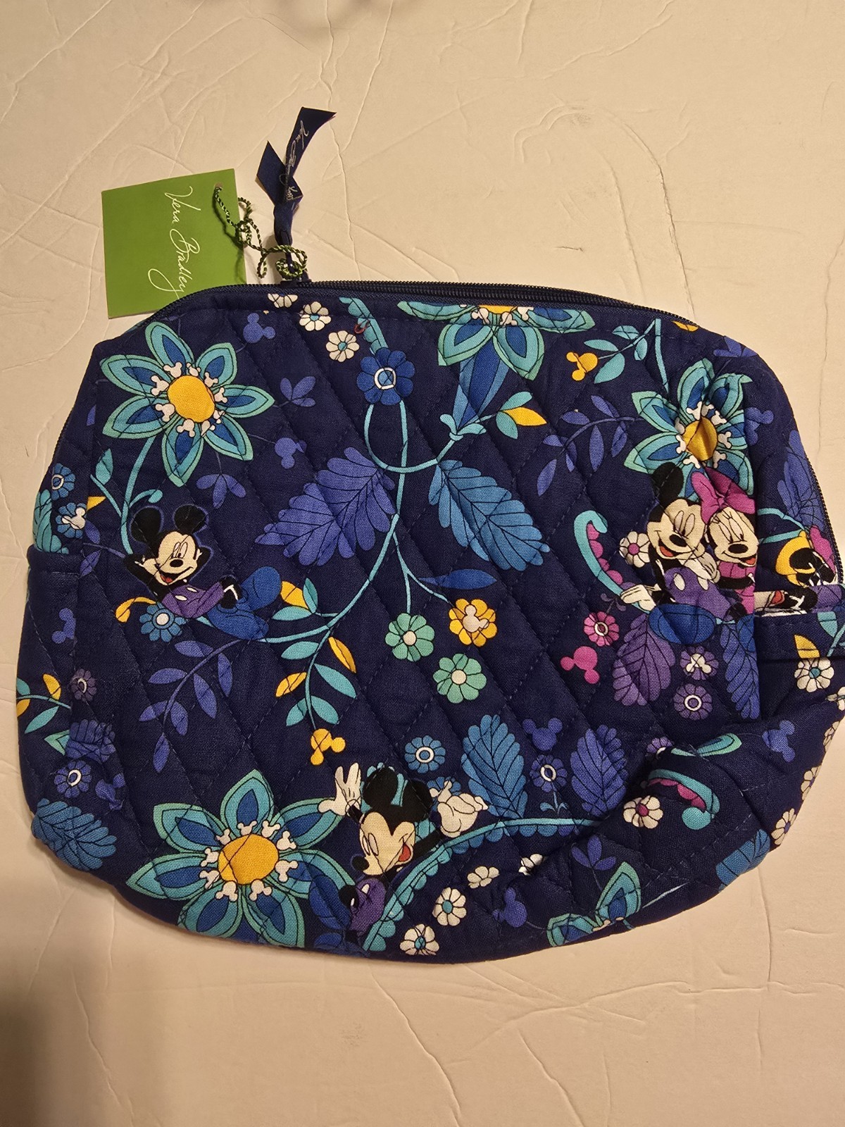 Disney Vera Bradley Retired Dreaming With Mickey Blue Cosmetic Bag, New
