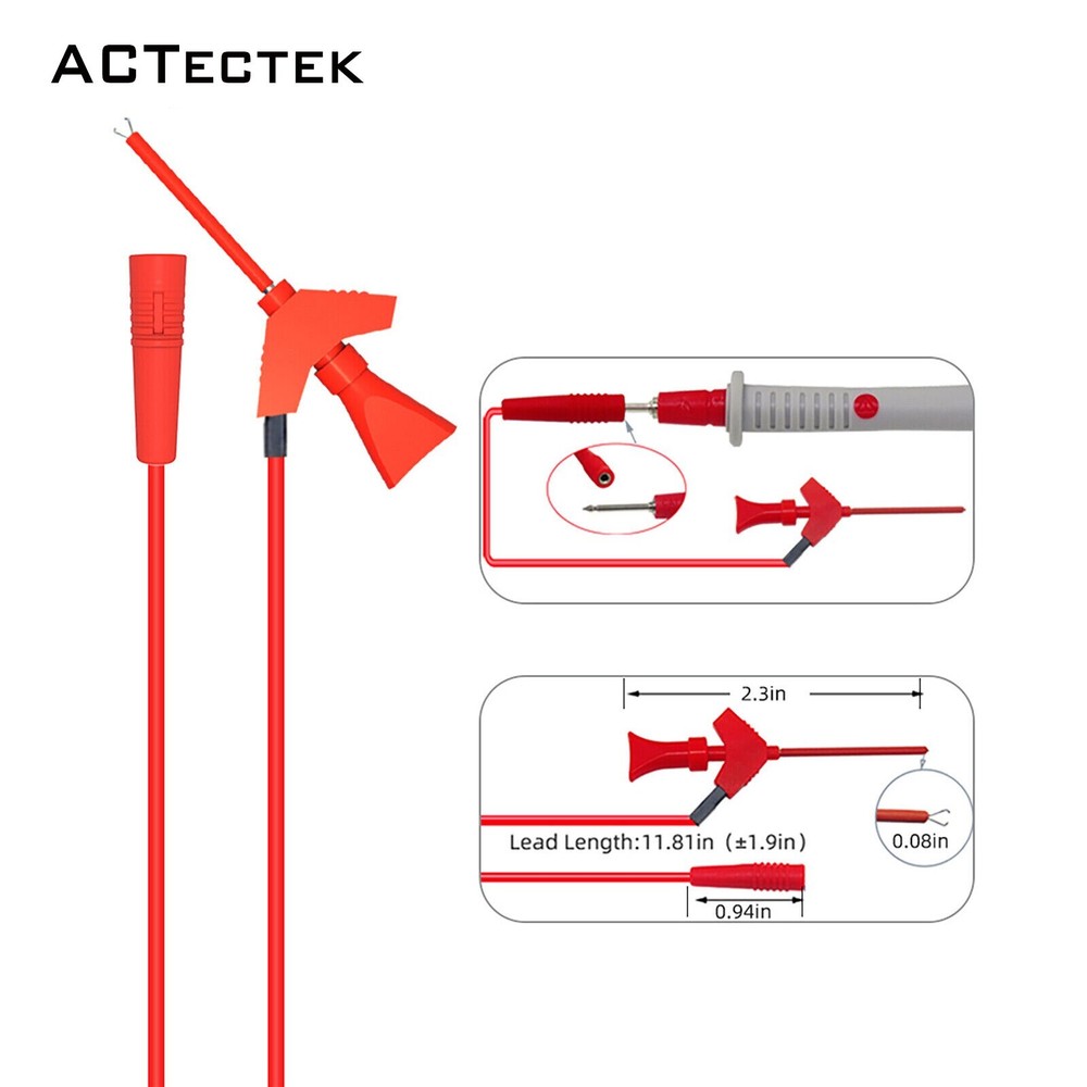 Test Lead Kit Alligator Clip Probe Plug Set + Case for FLUKE Multimeter/Tools