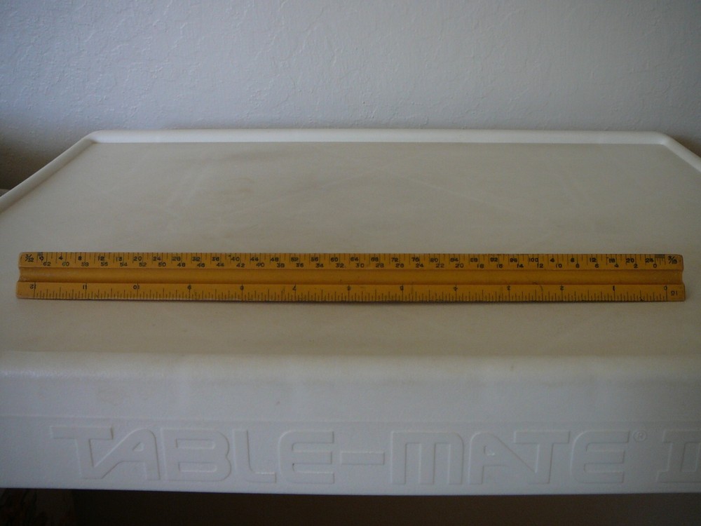 DIETZGEN 31626 ENGINE DIVIDED TRIANGULAR WOODEN RULER