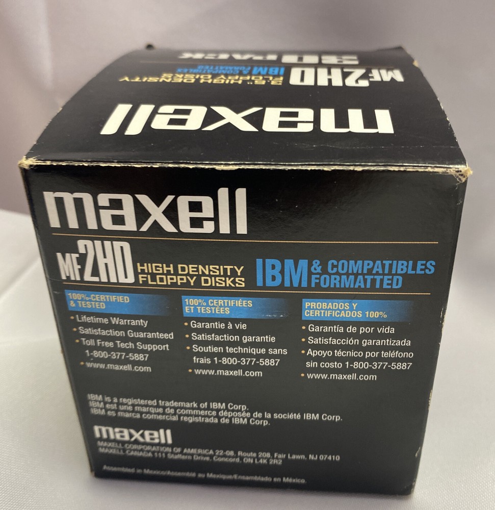 NEW MAXELL Floppy Diskettes 3.5" 1.44MB MF 2HD PC Formatted 30 Pack missing 8