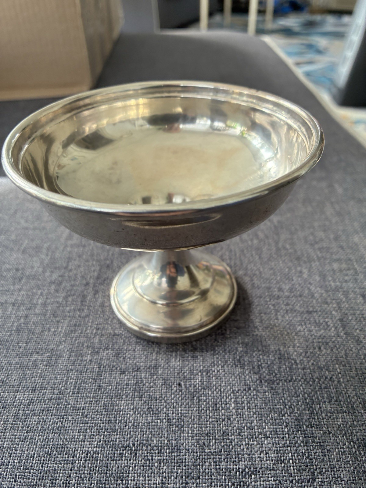 Vintage Sterling Silver Cement Weighted Monogrammed “B” Compote. Set Of 6.