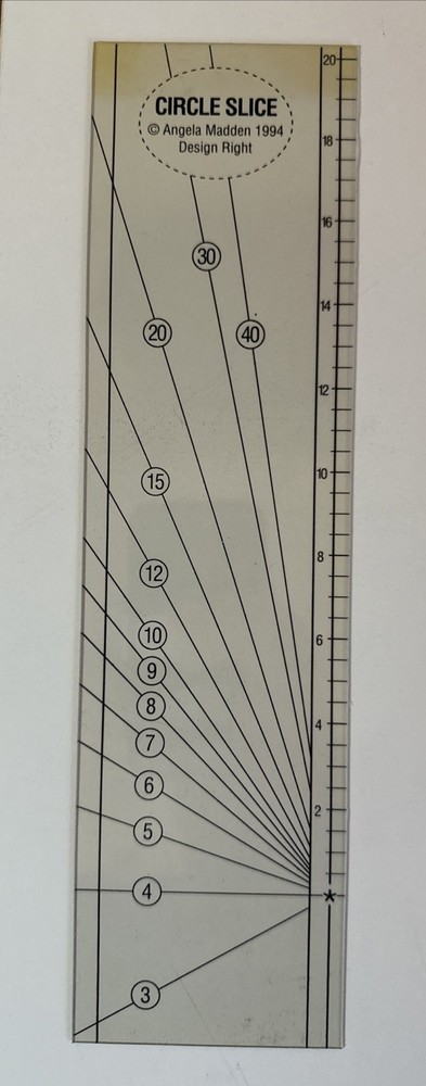 The Circle Slice Ruler For Quilting, With Instructions
