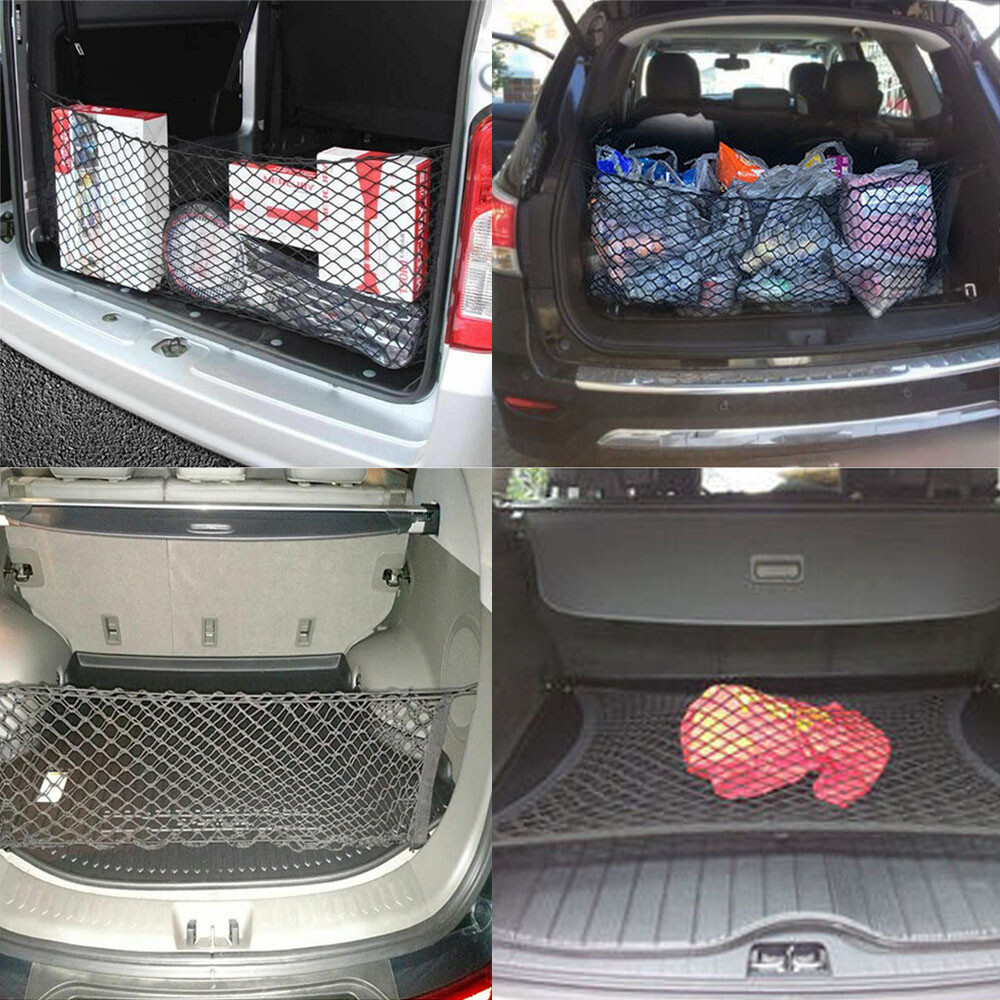 1Pcs Black Car SUV Rear Cargo Trunk Boot Floor Net Elastic Mesh Storage Durable
