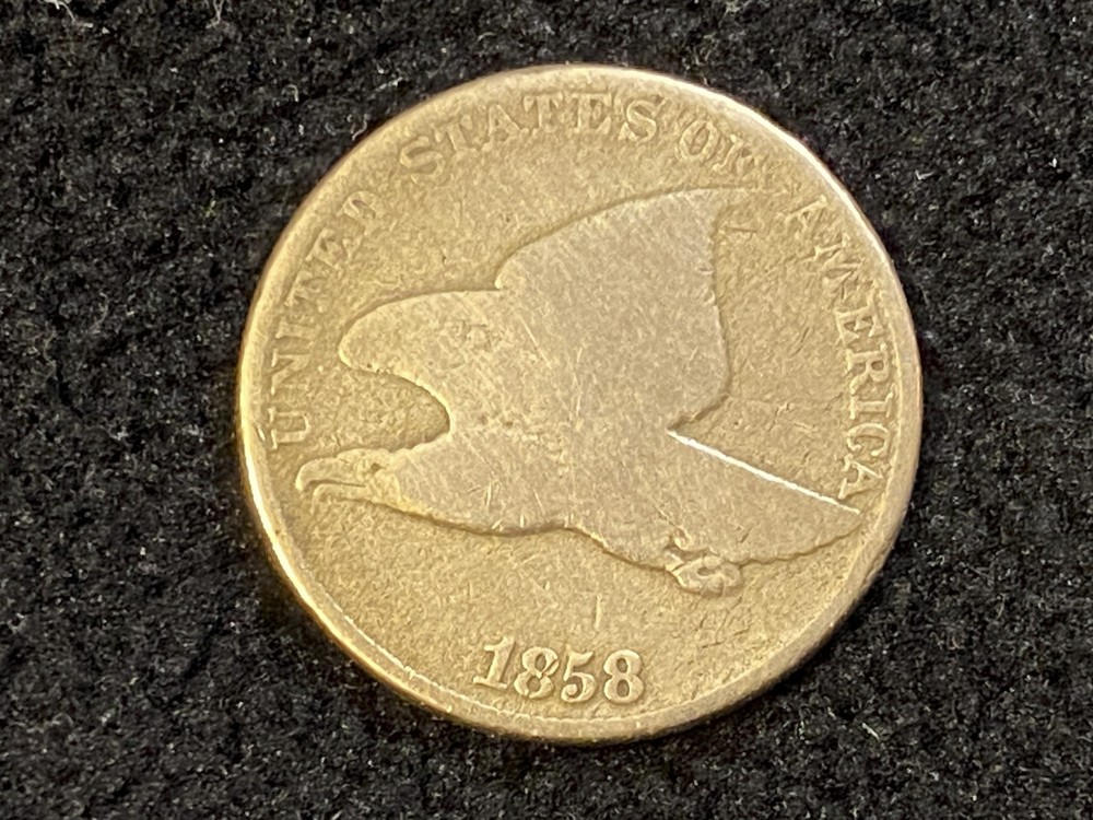 OLD US COIN 1858 FLYING EAGLE CENT PENNY