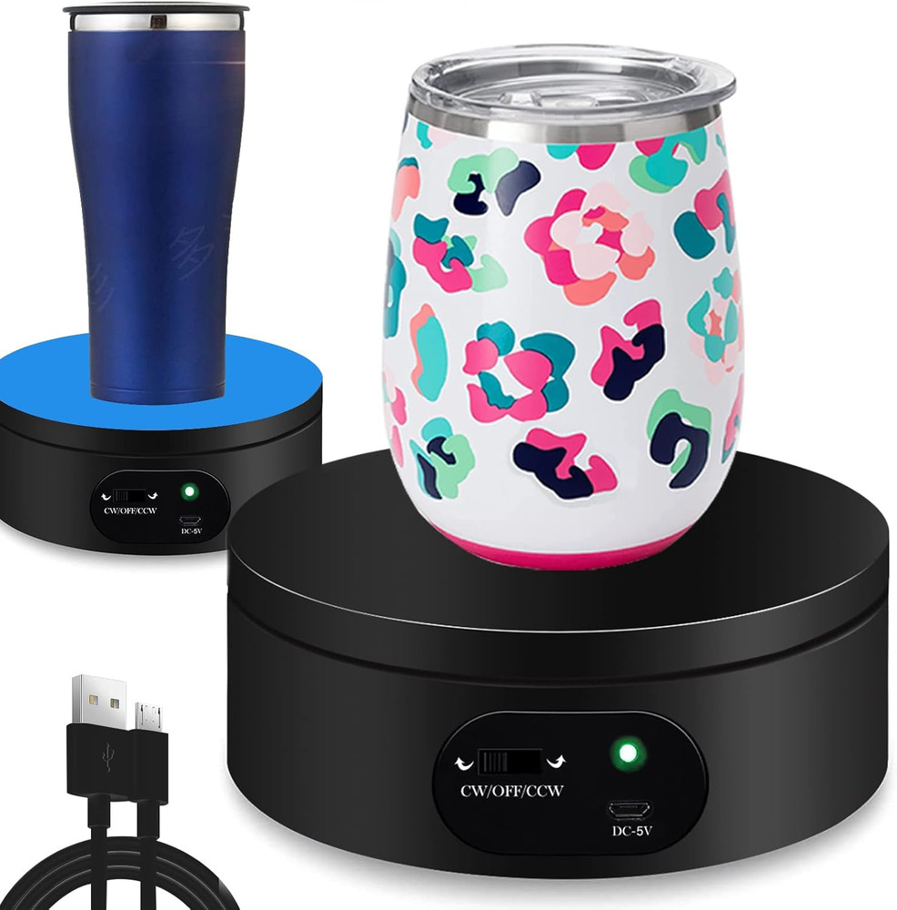 Motorized Rotating Display Stand,Turner Cup Platform for Epoxy Glitter Tumbler,