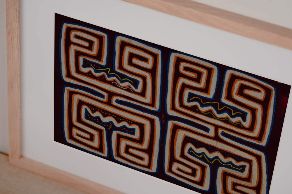 Maroon Orange And White Optical Illusion Mola