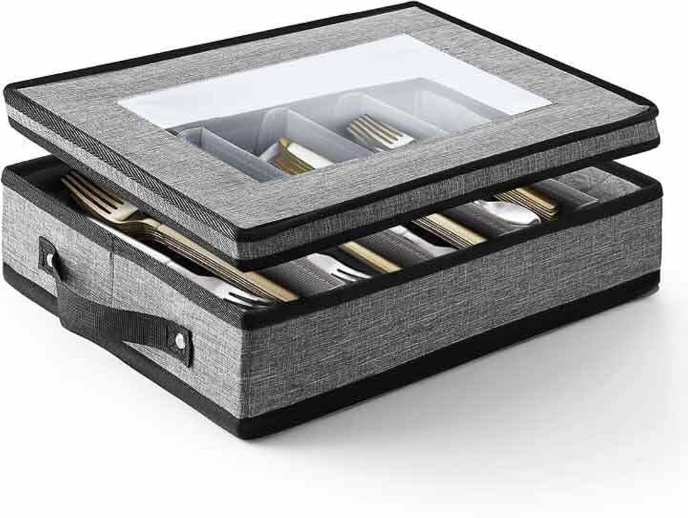 Flatware & Utensil Storage, Durable Silverware Storage Grey