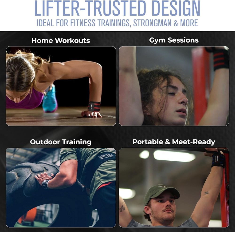 Stiff Powerlifting Wraps with Thumb Loop