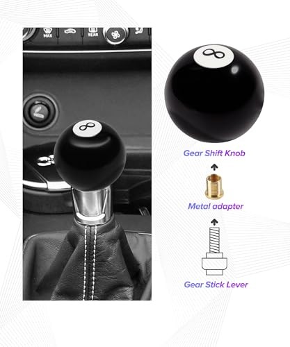 Shift Knob,Car Accessories Shifter Knobs,Universal Acrylic Black 8 Round Ball