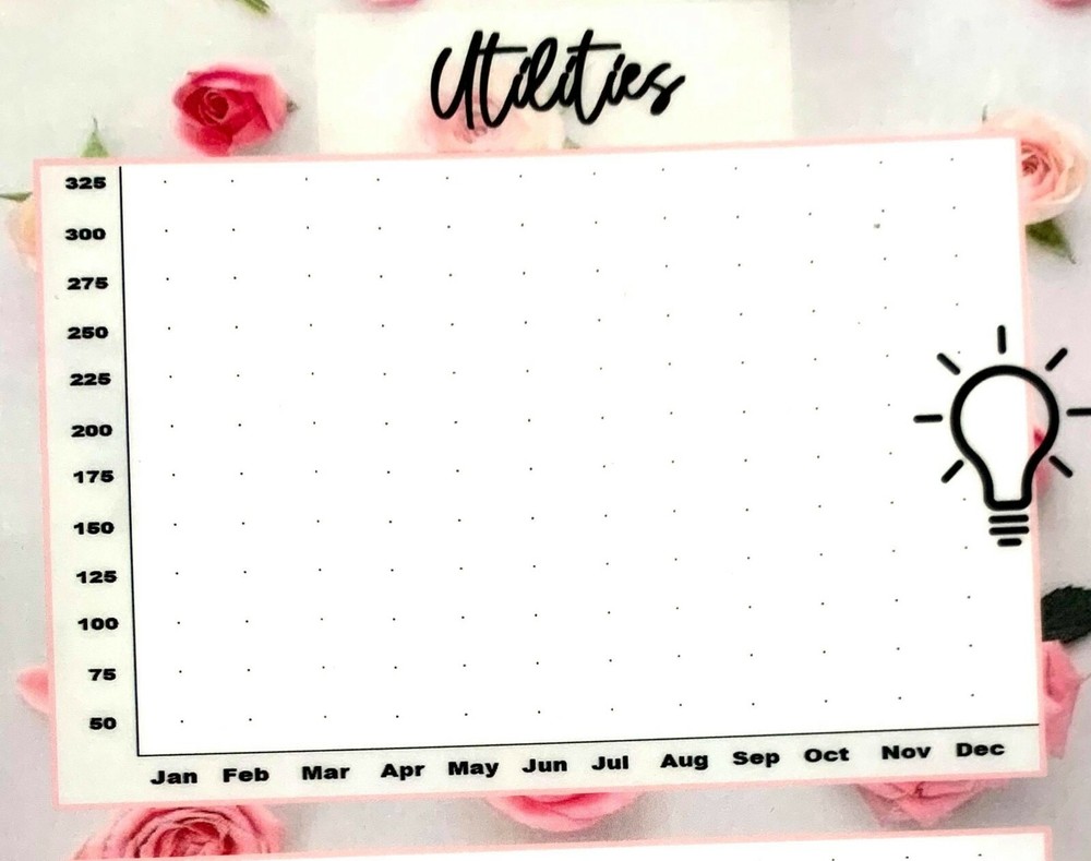 Utilities Bills Expenses Tracker 2 Sided Dashboard Insert 4 use w HAPPY Planner