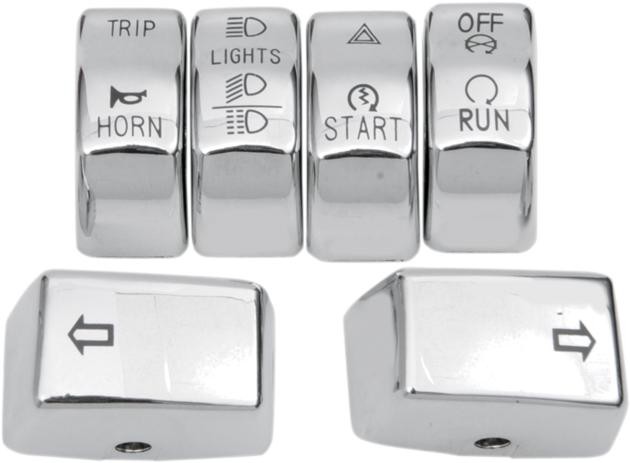 DS Handlebar Switch Cap Kit Chrome Harley Davidson 144782