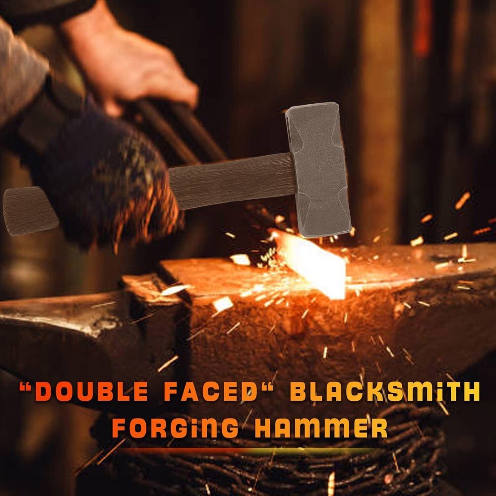 2.2LB Forging "Square" Hammer for Farrier Bladesmithing Blacksmith Anvil Knife