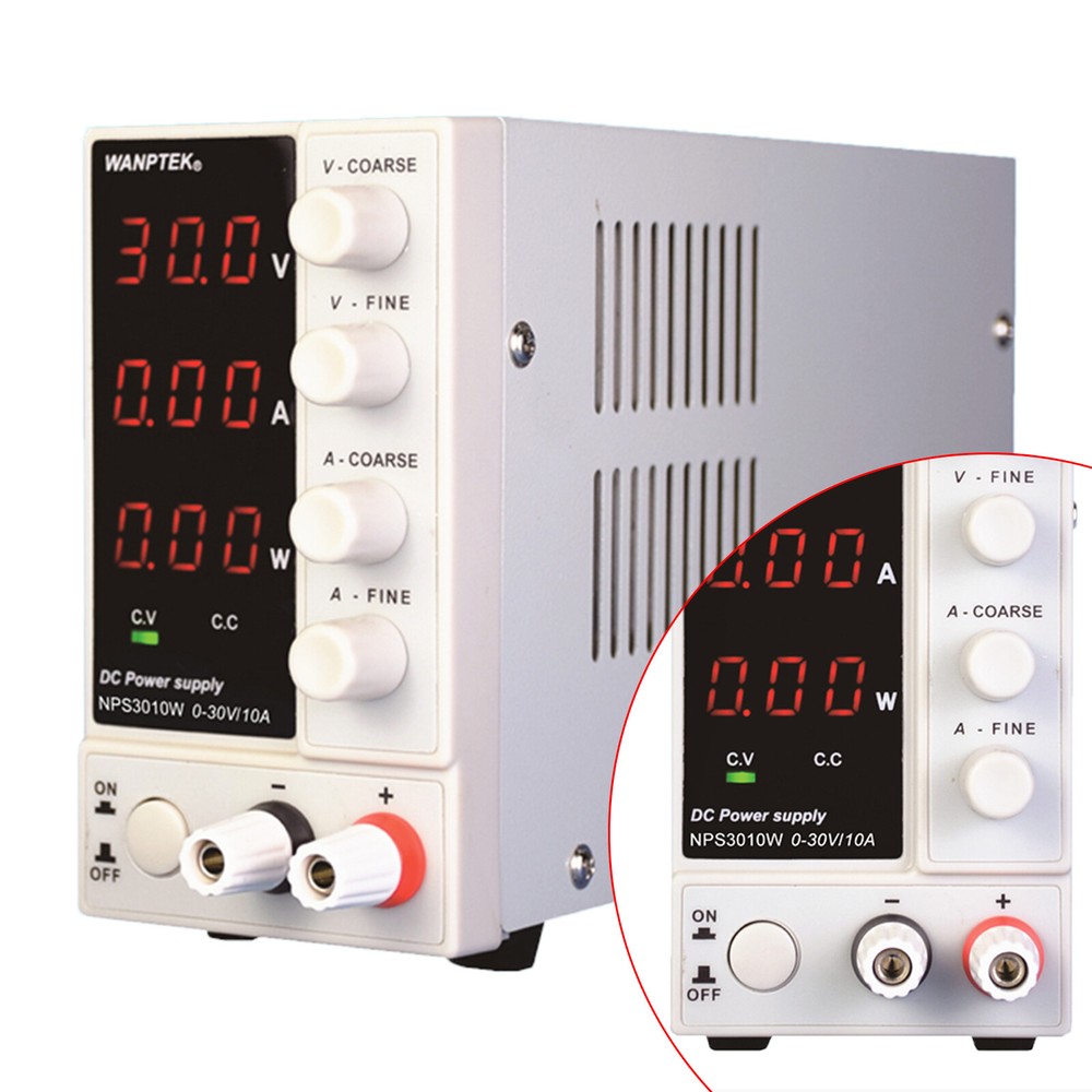 0-30V 0-10A Lab DC Power Supply Precision Digital Display Variable Three Window