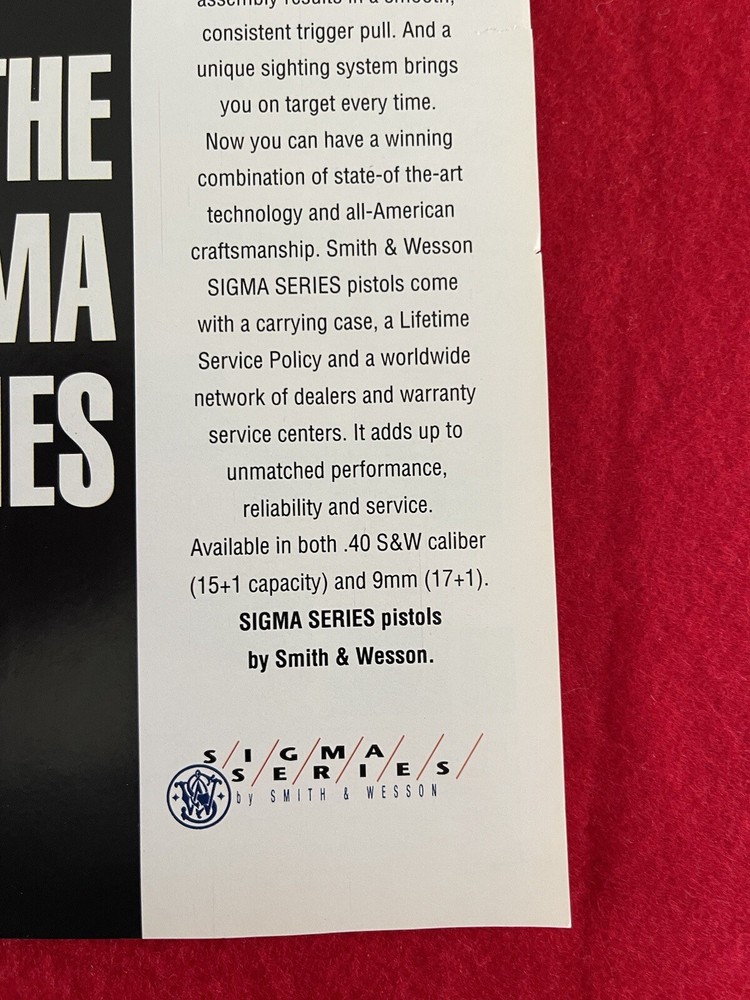 Smith & Wesson Sigma Series 1994 Print Ad