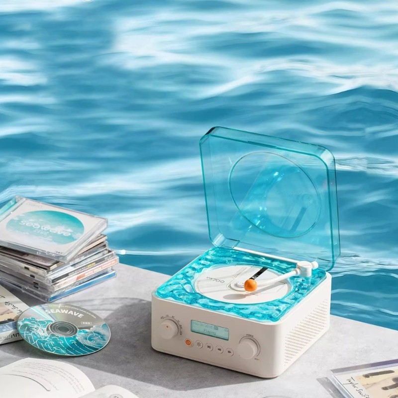 Turntable Bluetooth-compatible Speaker With Adjustable LED Light Music Player