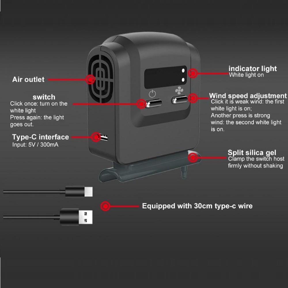 Black Cooling Fan Radiator Durable Replacement For Switch Series Host Common
