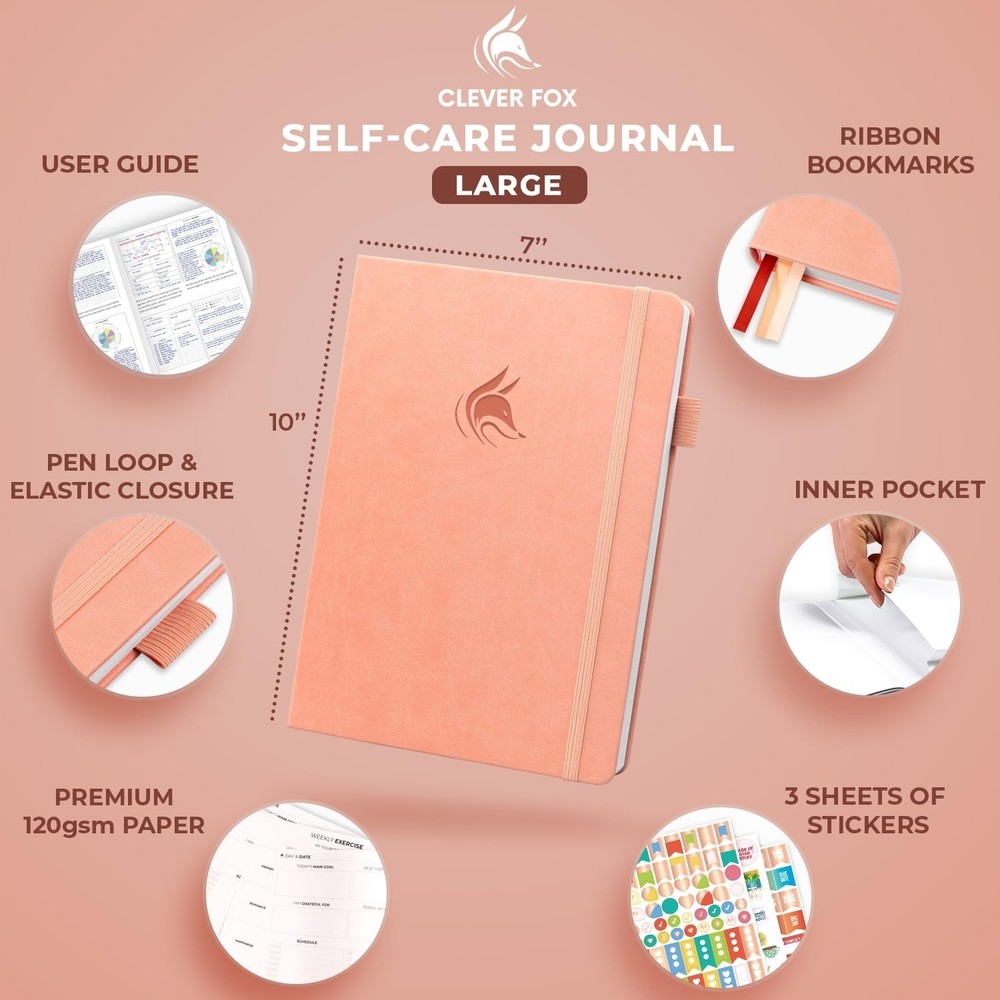 Clever Fox Self-Care Journal – Wellness & Daily Reflection Notebook –