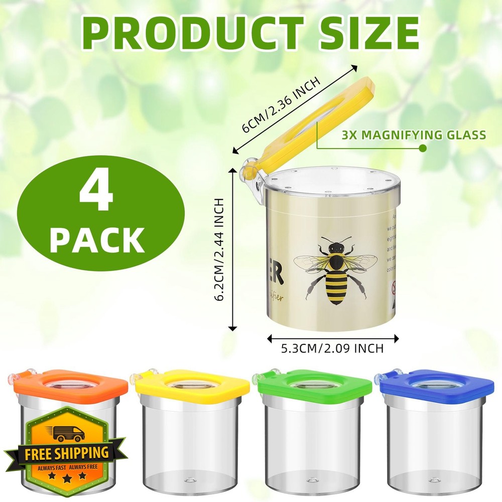 Halloscume 4 Bug Viewers, Insect Catcher Magnifier Kit