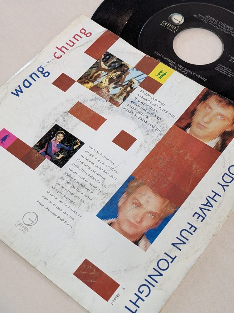 Wang Chung SIGNED 7" RECORD SINGLE Everybody Have Fun Tonight JACK & NICK COA