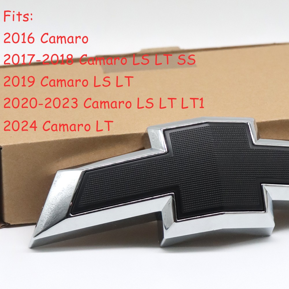 Front Grille Only Bowtie Emblems Chrome Black For 2016-2024 Camaro
