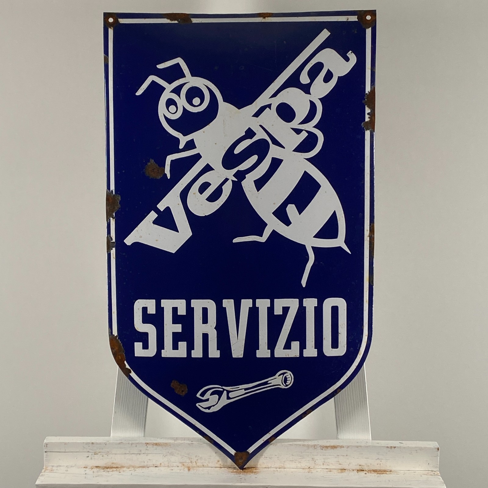 Piaggio Vespa Enamel Sign - 60x35cm (23.6x13.8") - Retro Service Vintage Signage