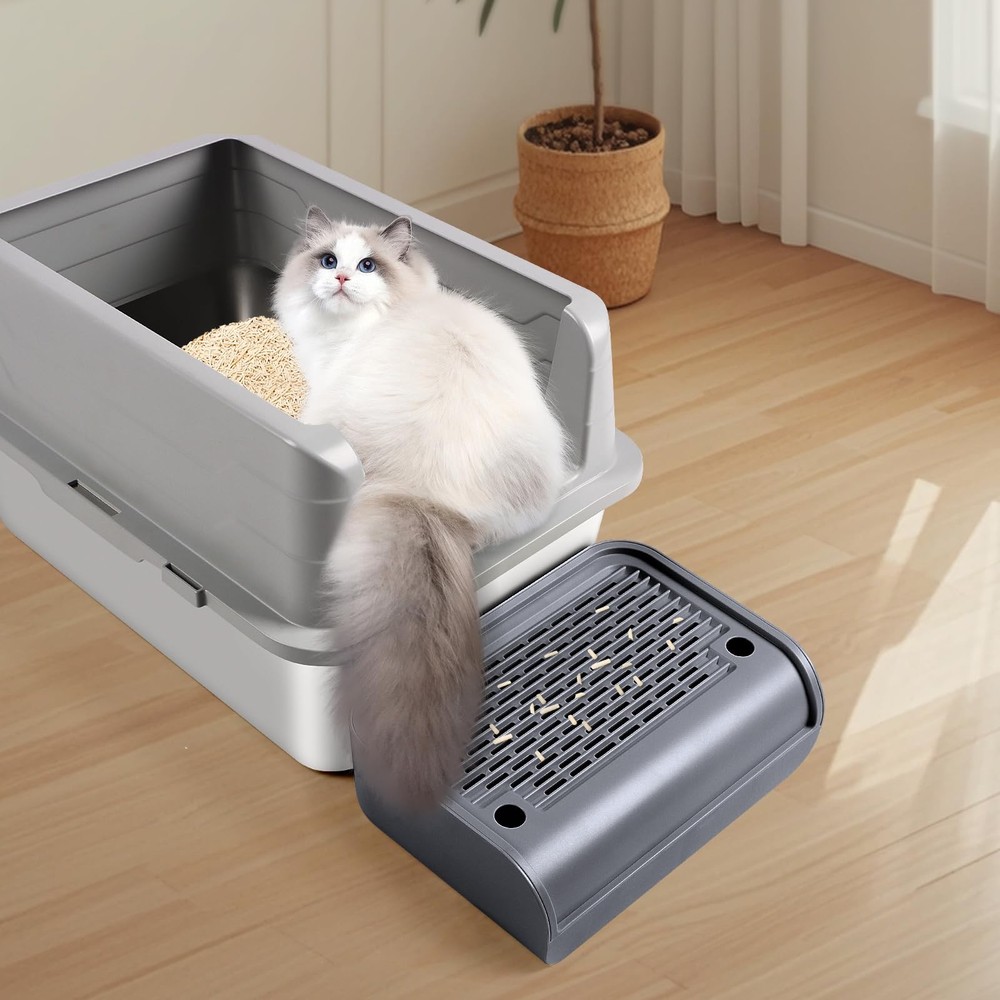 Bartuke Bartuke Cat Litter Box Step, Cat Litter Ramp Mat with Filter Function...